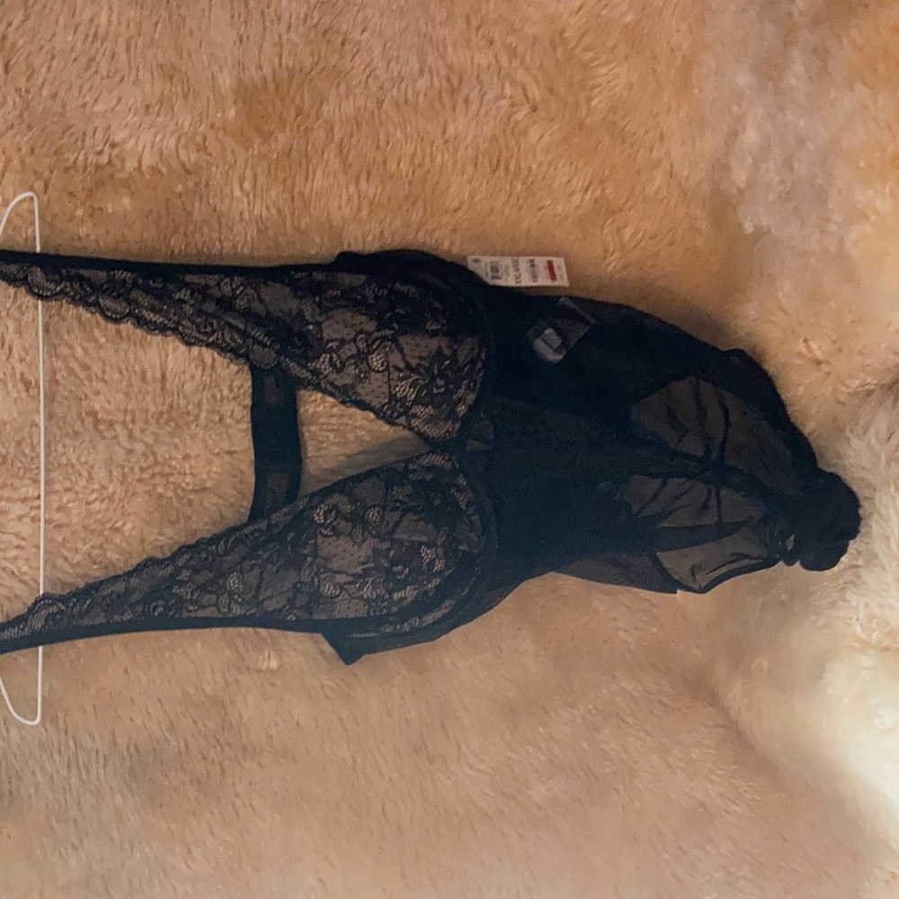 INC Black Lace Bodysuit. XXL NEW with tags.